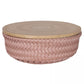 Wonder - round basket with bamboo cover small - copper blush | Handed By - de inKijk