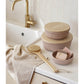 Wonder - round basket with bamboo cover small - copper blush | Handed By - de inKijk