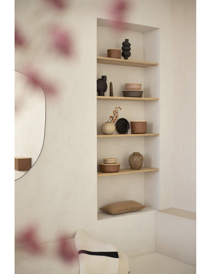 Wonder - round basket with bamboo cover small - sienna | Handed By - de inKijk