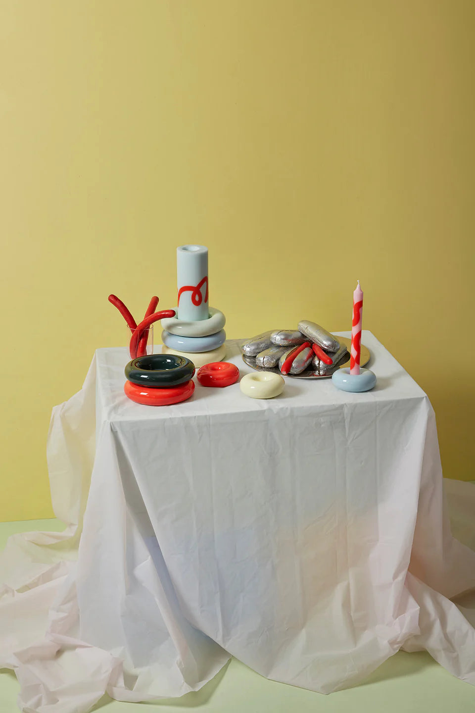 Candles - Rose/Light Blue - set van 4 | Studio About