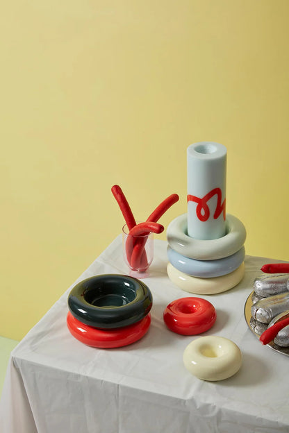 Pillar Candle - Mint/Red | Studio About