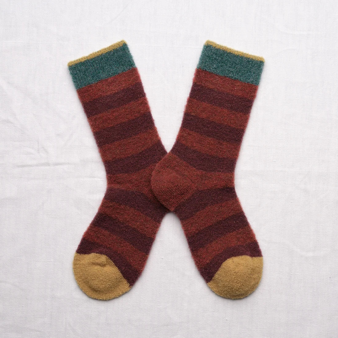 Sokken - Mousse Rust Striped | Bonne Maison