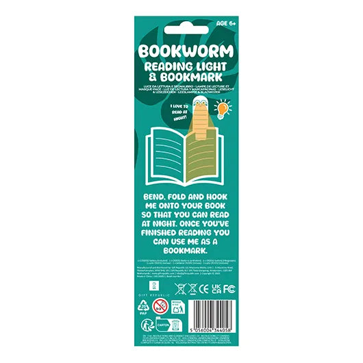 Bookworm - Reading Light & Bookmark | Gift Republic
