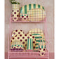 Kom plum green stripe print | RICE