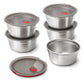 Steel Food Bowl - Large - Grey/Red | Black+blum - de inKijk