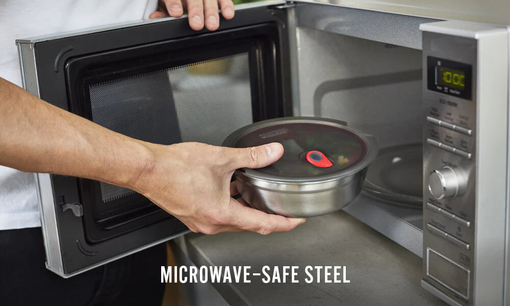 Steel Food Bowl - Small - Grey/Red | Black+blum
