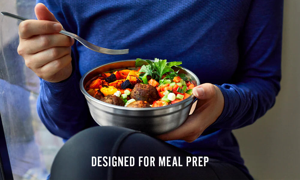 Steel Food Bowl - Small - Grey/Red | Black+blum