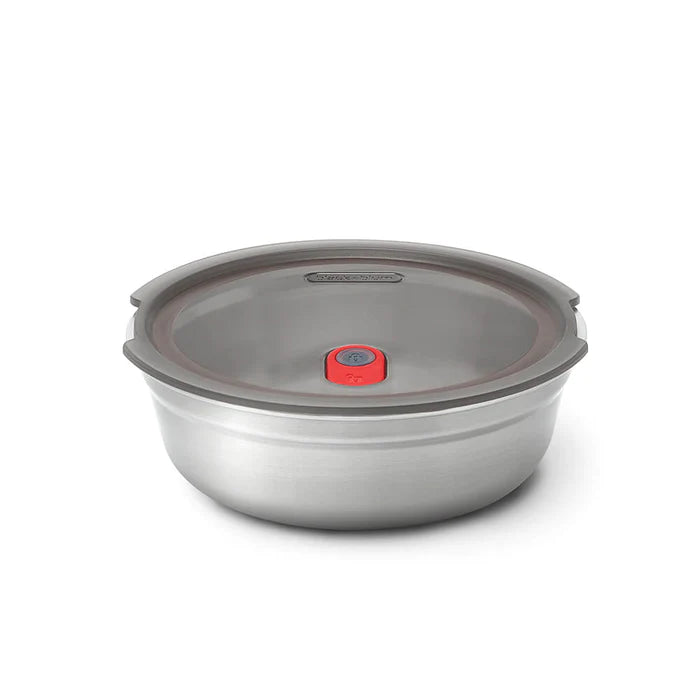 Steel Food Bowl - Small - Grey/Red | Black+blum