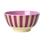 Kom plum stripes print | RICE - de inKijk