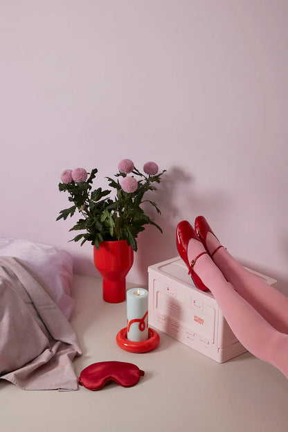 Pillar Candle - Mint/Red | Studio About