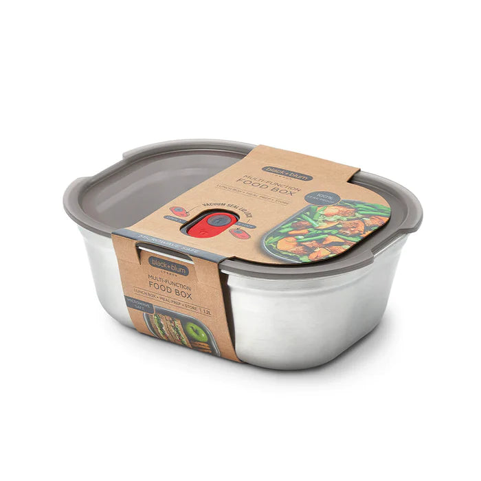 Steel Food Box - Medium - Grey/Red | Black+blum - de inKijk