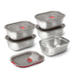 Steel Food Box - Medium - Grey/Red | Black+blum - de inKijk