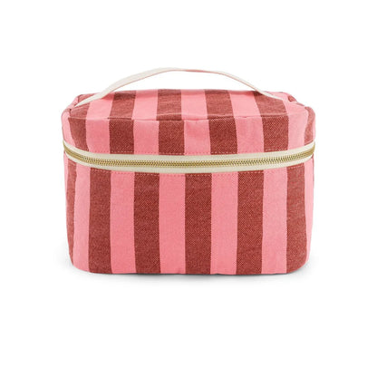 Oona Vanity Case - Stripes Brick/Pink | Rose in April