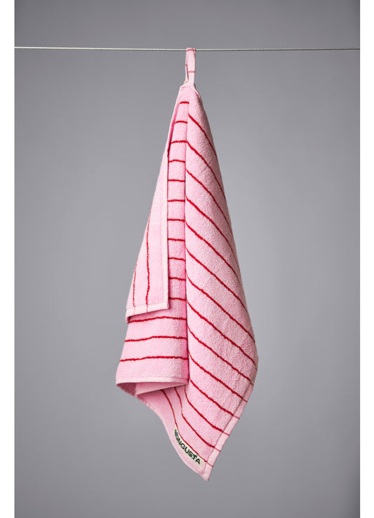 Naram guest towel - baby pink & ski patrol | Bongusta