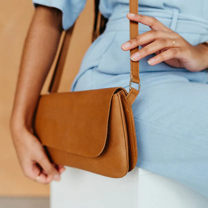 Double up bag - Cognac used look | Keecie - de inKijk
