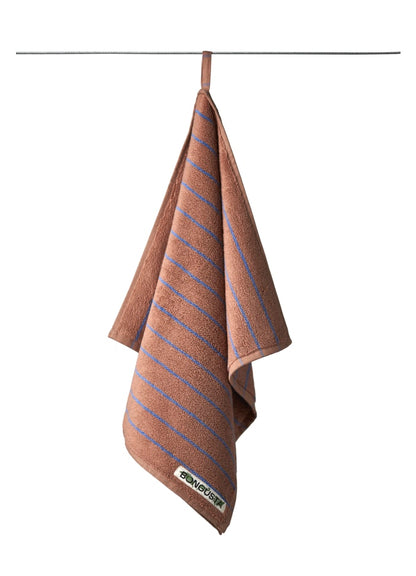Naram guest towel - camel & ultramarine | Bongusta - de inKijk