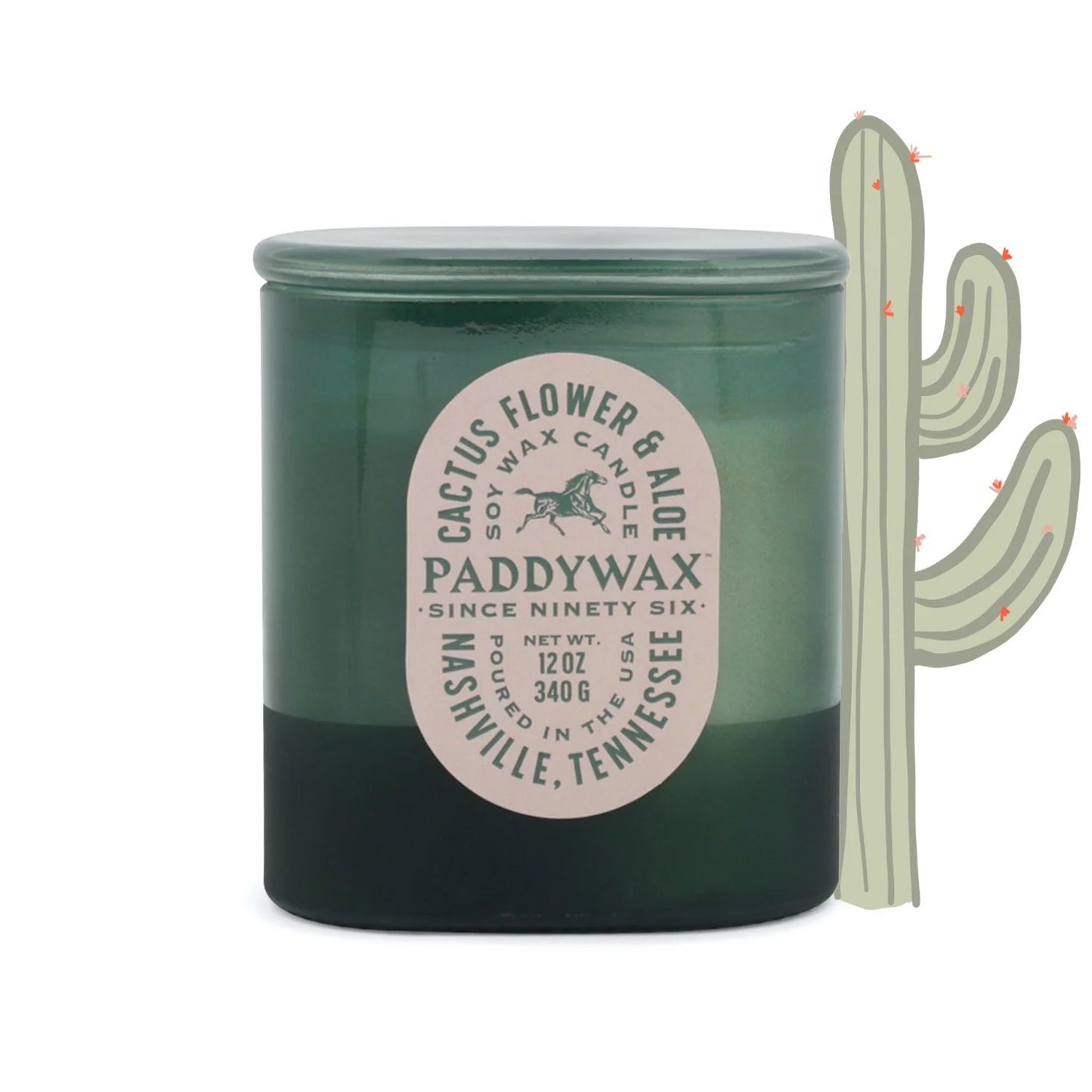 Glass candle 12 oz - cactus flower & aloe | Paddywax