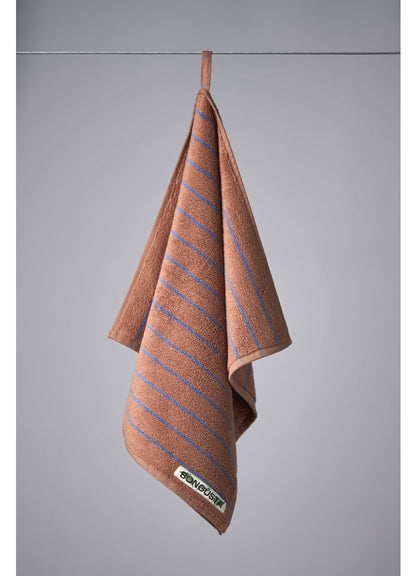 Naram guest towel - camel & ultramarine | Bongusta - de inKijk