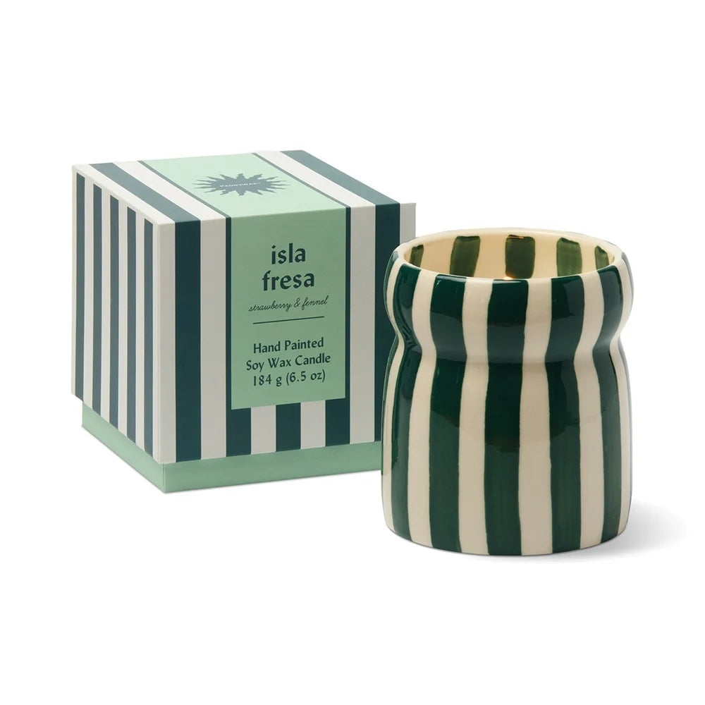 Cabana geurkaars - Isla Fresa - Green Striped | Paddywax
