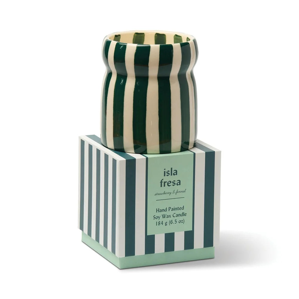 Cabana geurkaars - Isla Fresa - Green Striped | Paddywax