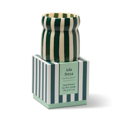 Cabana geurkaars - Isla Fresa - Green Striped | Paddywax