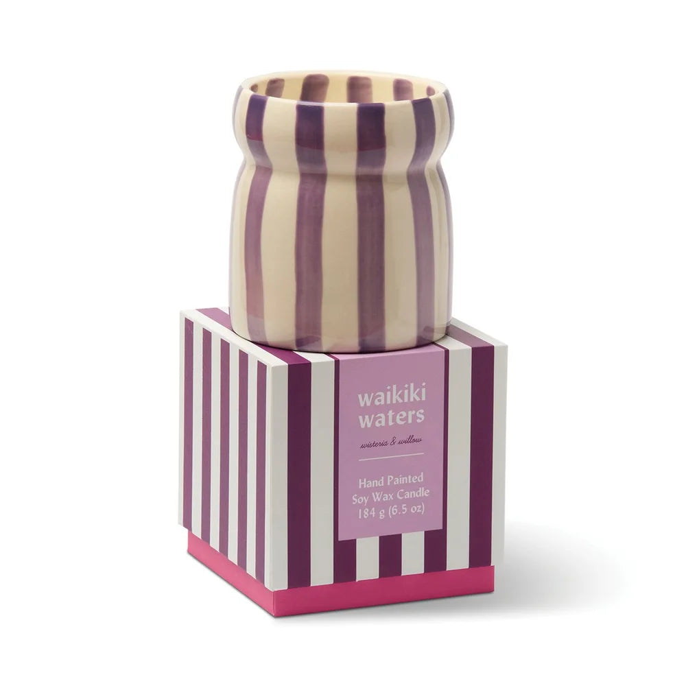 Cabana geurkaars - Waikiki Waters - Purple Striped | Paddywax