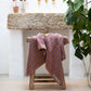Naram bath towel - camel & ultramarine | Bongusta - de inKijk