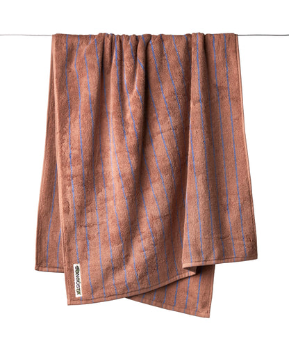 Naram bath towel - camel & ultramarine | Bongusta - de inKijk