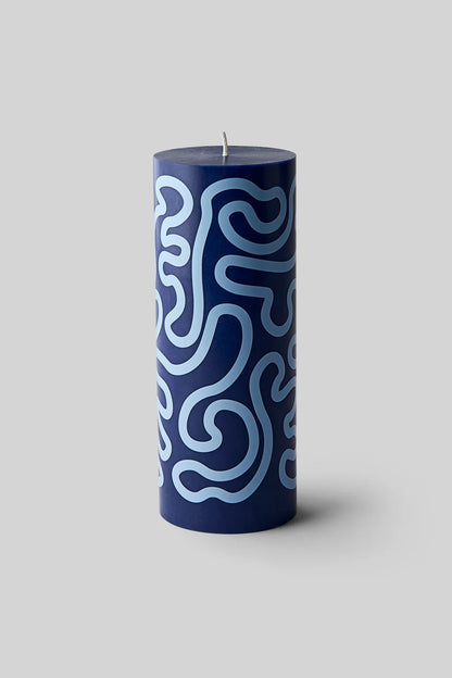 Pillar Candle - Dark Blue/ Light Blue | Studio About