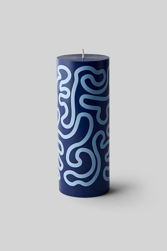 Pillar Candle - Dark Blue/ Light Blue | Studio About