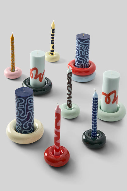 Pillar Candle - Mint/Red | Studio About