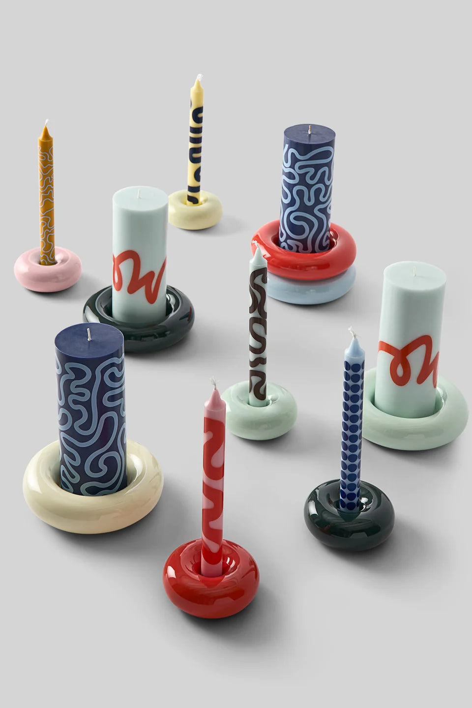Candles - Yellow/Blue - set van 4 | Studio About