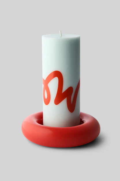 Pillar Candle - Mint/Red | Studio About