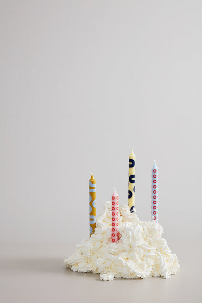 Candles - Yellow/Blue - set van 4 | Studio About