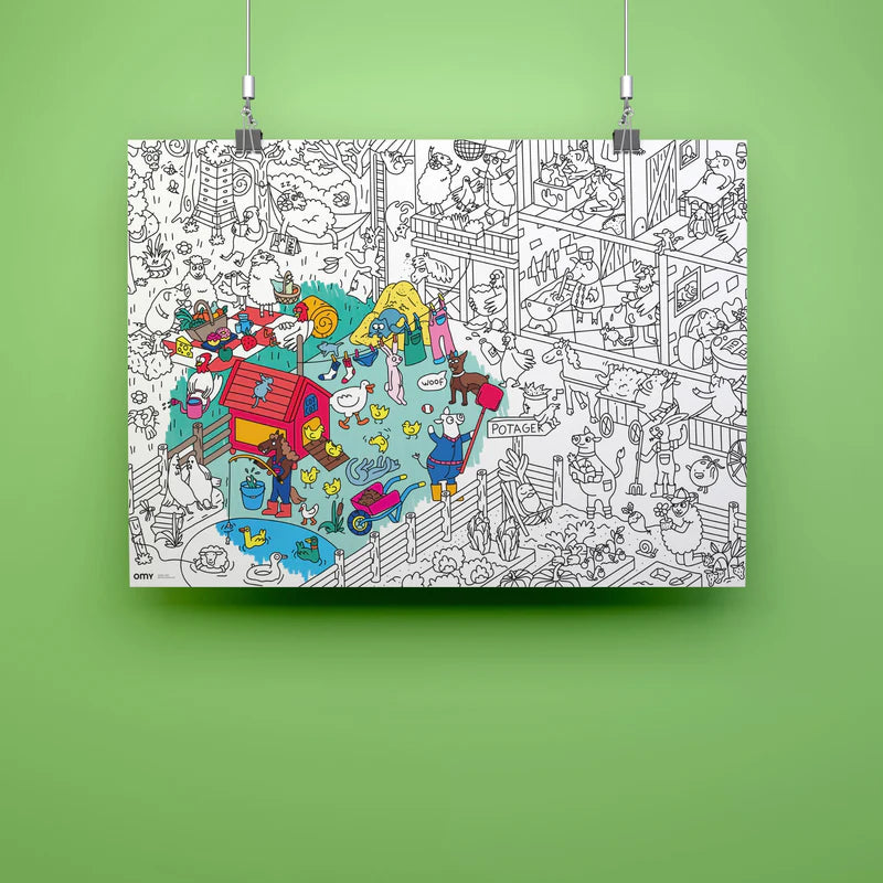 Crazy Farm - Giant coloring poster | Omy - de inKijk