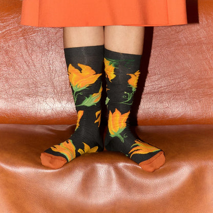Sokken - Dark Flowers Knee-Highs | Bonne Maison