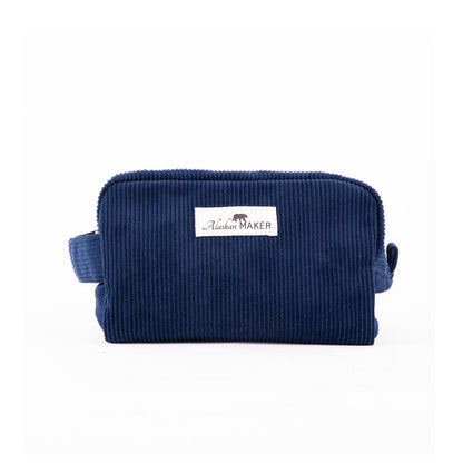 Toiletry bag corduroy willow - navy blue | Alaskan Maker