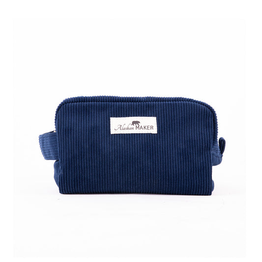 Toiletry bag corduroy willow - navy blue | Alaskan Maker