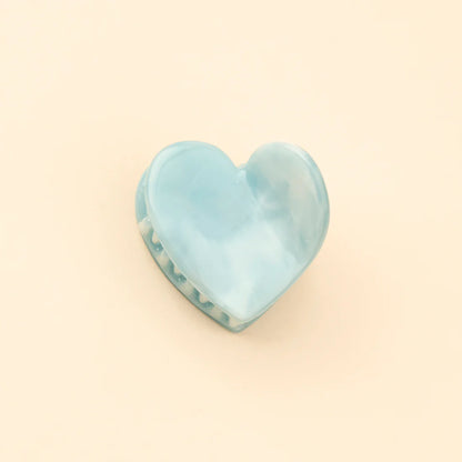 Blue heart mini hair clip - coucou suzette