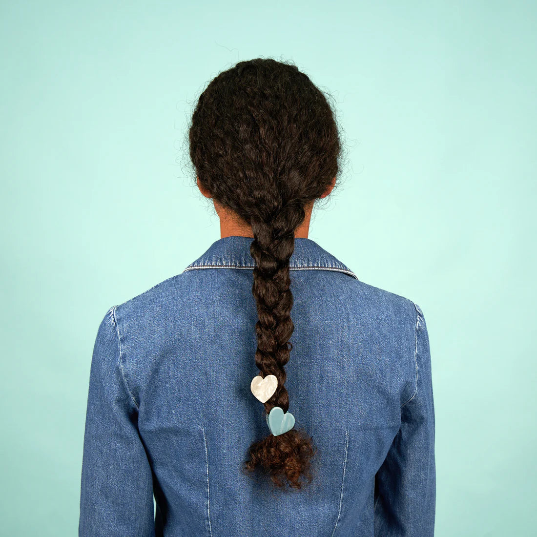 Blue heart mini hair clip - coucou suzette