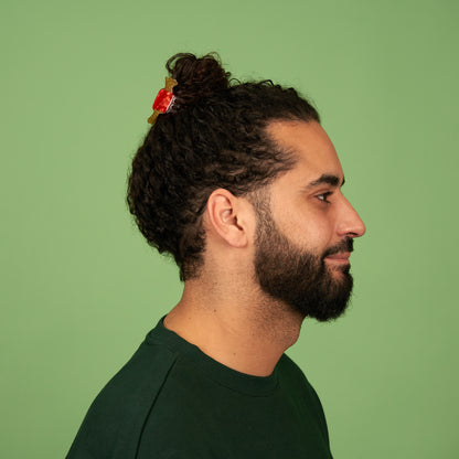 Red Christmas candy - mini hair claw | Coucou Suzette
