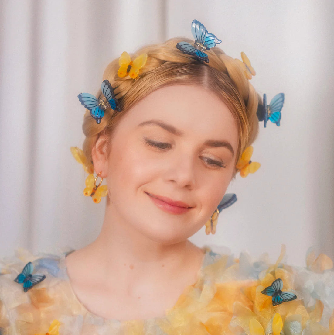 yellow and blue butterfly hair clip - coucou suzette
