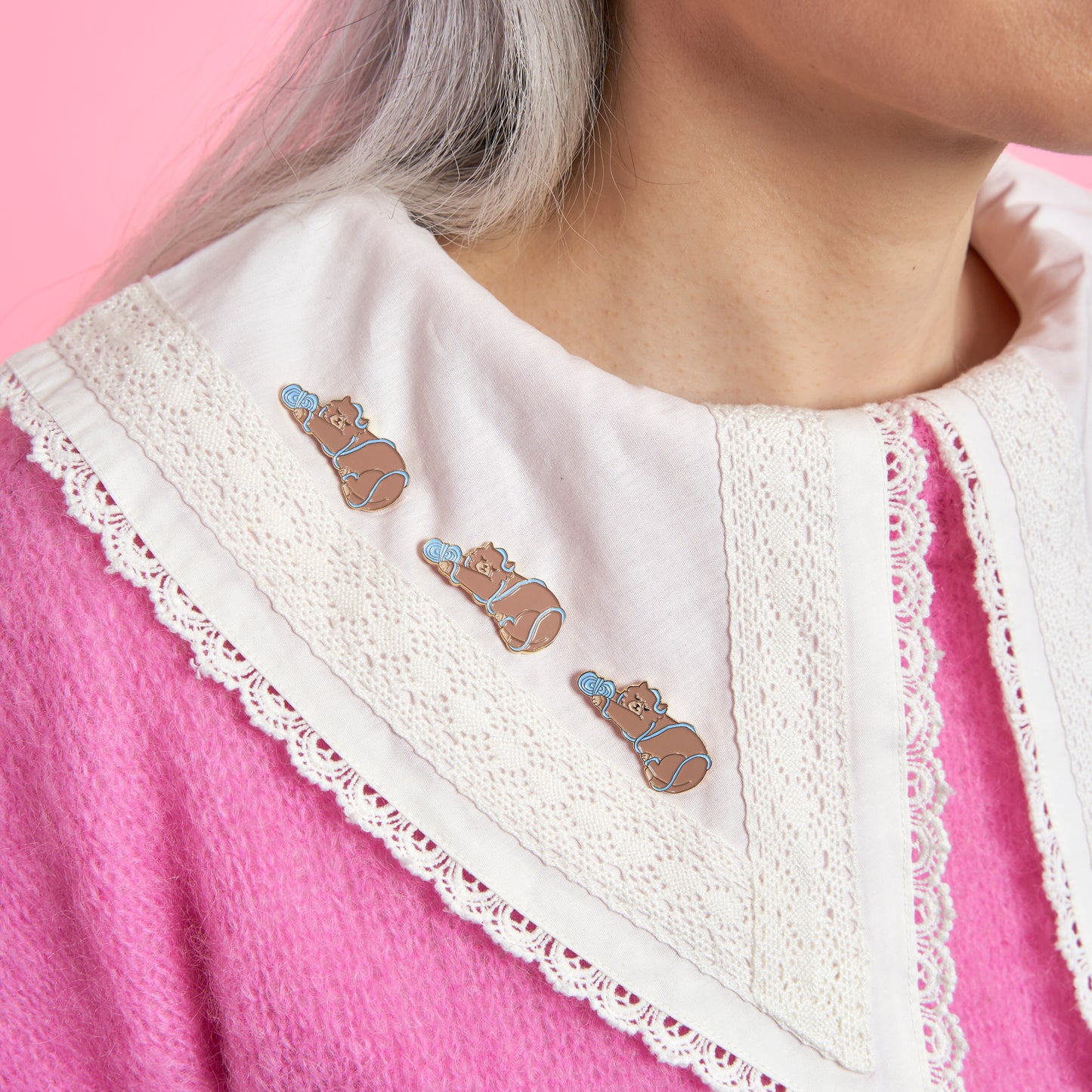 Wool ball cat pin | Coucou Suzette