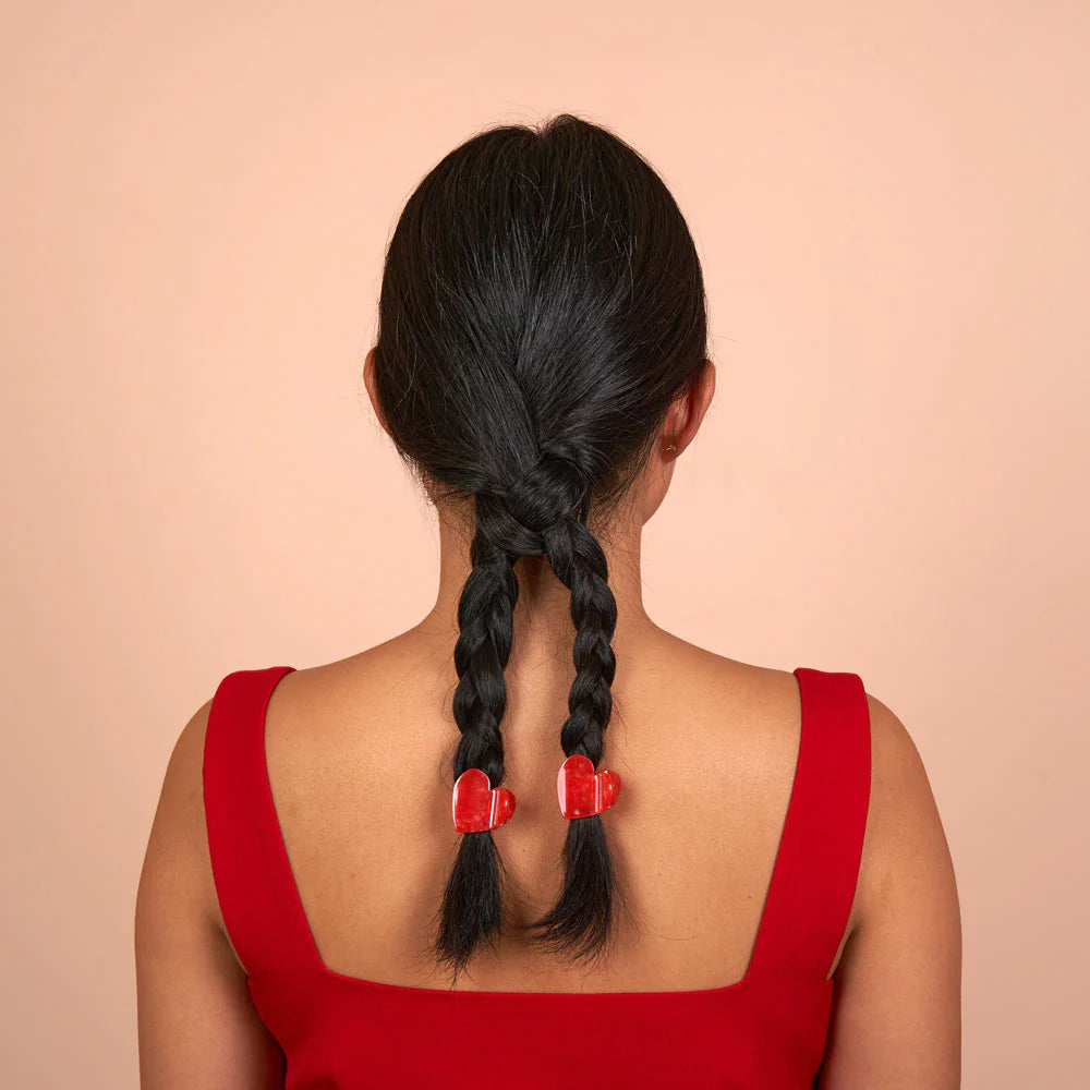 red heart mini hair claw - coucou suzette