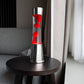 Red lava lamp - chrome base - transparent liquid - 40 cm | Fisura - de inKijk