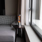 Red lava lamp - chrome base - transparent liquid - 40 cm | Fisura - de inKijk