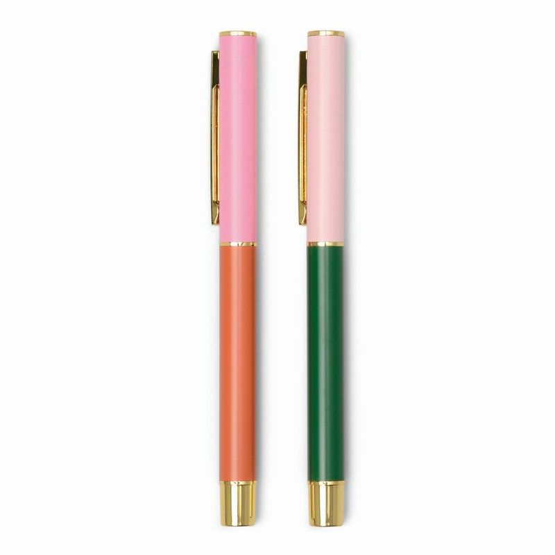 Colour Block Pens - Red Orange & Emerald (Set van 2) | Designworks Ink - de inKijk