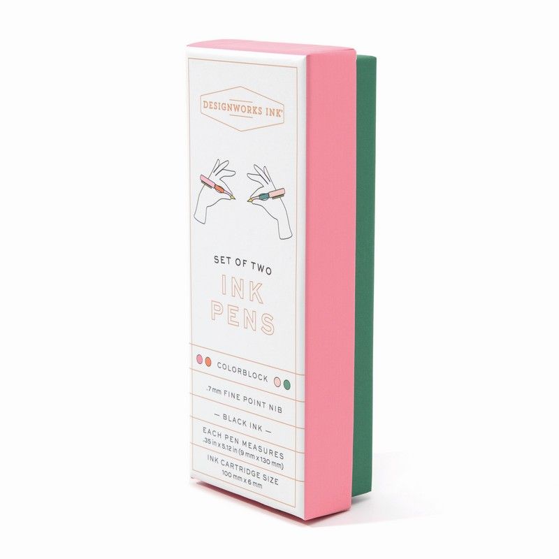 Colour Block Pens - Red Orange & Emerald (Set van 2) | Designworks Ink - de inKijk