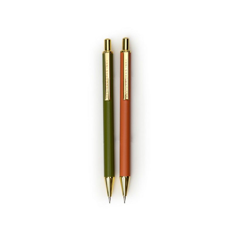 Mechanical Pencils - set of 2 - Army Green & Chili | Designworks Ink