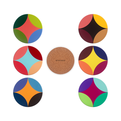 Ceramic Coasters - Rosetta - Set of 6 | Remember